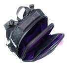 Рюкзак каркасный школьный 38×30×16 см, эргономичная спинка, Stavia «Чёрная кошка», серый - Фото 8