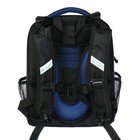 Рюкзак каркасный школьный 38 х 30 х 16 см, эргономичная спинка, Stavia "Space", чёрный/синий - фото 24401004