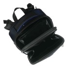 Рюкзак каркасный школьный 38 х 30 х 16 см, эргономичная спинка, Stavia "Space", чёрный/синий - фото 24401007