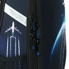 Рюкзак каркасный школьный 38 х 30 х 16 см, эргономичная спинка, Stavia "Space", чёрный/синий - фото 24401009