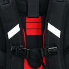 Рюкзак каркасный школьный 38 х 30 х 16 см, эргономичная спинка, Stavia "Super car", чёрный/красный - Фото 12