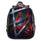 Рюкзак каркасный школьный 38 х 30 х 16 см, эргономичная спинка, Stavia "Hard", серый - фото 23975944