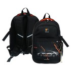 Рюкзак молодёжный, 40 х 28 х 18 см, эргономичная спинка, Stavia "Машина", чёрный - фото 10006988