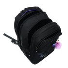 Рюкзак молодёжный, 40 х 28 х 18 см, эргономичная спинка, Stavia "Кошка с бабочкой", чёрный - фото 9538154