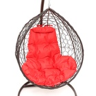 Подвесное кресло КОКОН «Капля» красная подушка, коричневая стойка - фото 23907718