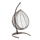 Подвесное кресло КОКОН «Капля» красная подушка, коричневая стойка - фото 23907719