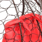 Подвесное кресло КОКОН «Капля» красная подушка, коричневая стойка - фото 23907721