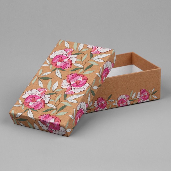Коробка прямоугольная «Цветы», 14 х 8 х 4.5 см