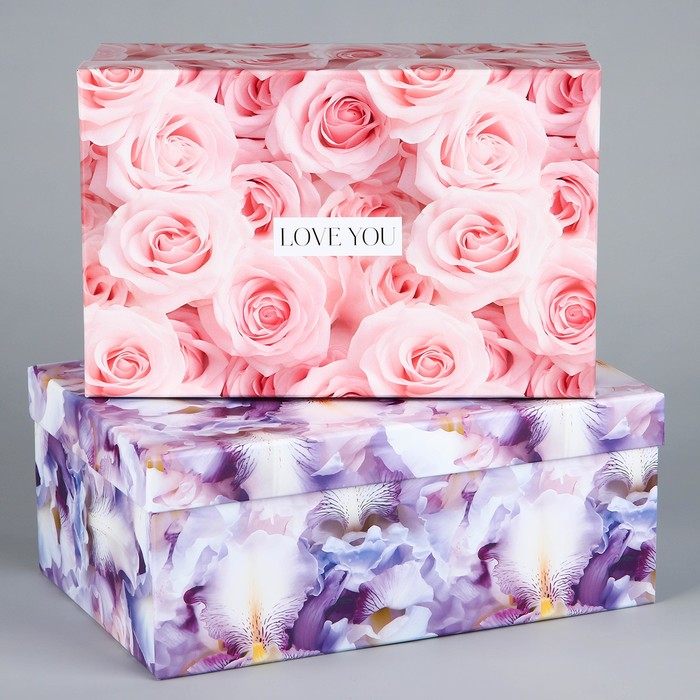 Набор коробок 10 в 1, упаковка подарочная, «Цветы», 12 х 7 х 4 - 32.5 х 20 х 12.5 см - фото 1928567632