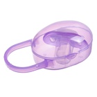 Соска - пустышка силиконовая ортодонтическая, от 3 мес., с колпачком, в контейнере, цвет фиолетовый - Фото 3