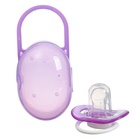 Соска - пустышка силиконовая ортодонтическая Крошка Я, от 3 мес., с колпачком, в контейнере, фиолетовый - Фото 3