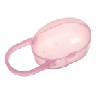 Соска - пустышка ортодонтическая с контейнером, +3мес., цвет розовый - Фото 10