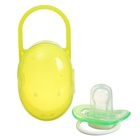 Соска - пустышка силиконовая ортодонтическая Крошка Я, от 3 мес., с колпачком, в контейнере, желтый/зеленый - Фото 3