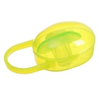 Соска - пустышка силиконовая ортодонтическая Крошка Я, от 3 мес., с колпачком, в контейнере, желтый/зеленый - Фото 2