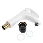 Смеситель для раковины ZEIN Z3659, однорычажный, высота излива 12 см, хром - Фото 5