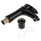 Смеситель для раковины ZEIN Z3661, однорычажный, высота излива 12 см, ABS-пластик, черный - фото 807319796