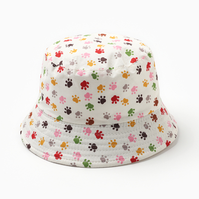 Панама детская MINAKU «Лапки», размер 50, молочная
