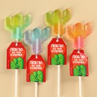 Леденец кактус на палочке, МИКС цветов, 15 г. - фото 23840620