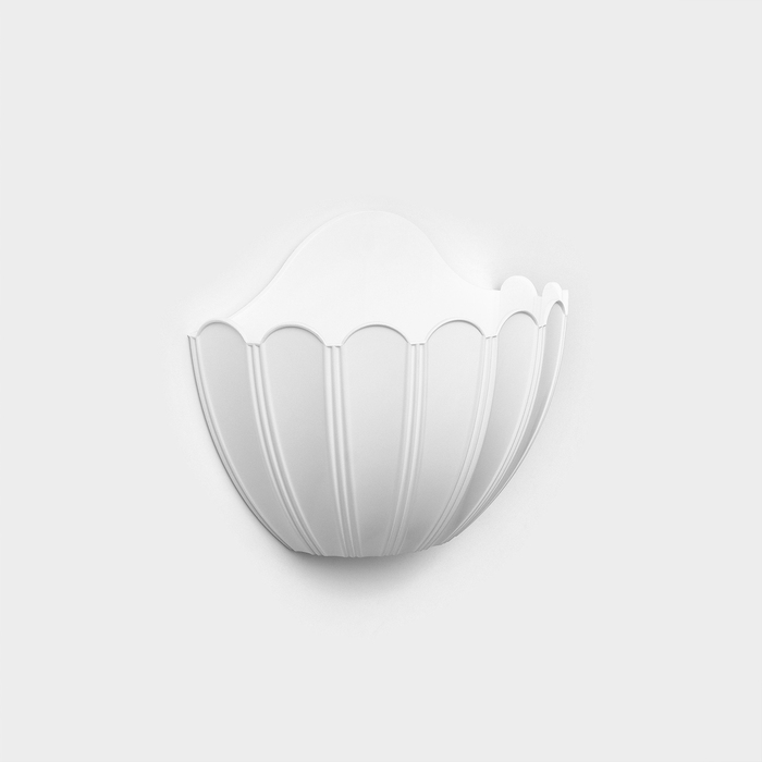 Кашпо настенное «Хризантема», 2 л, 24,7 х 12,7 х 19,3 см, цвет белый - Фото 1