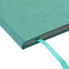 Блокнот А5 "Мятный", 60 листов, без линовки, искусственная кожа, термотиснение, тонированный блок офсет 70г/м2 - фото 23876068