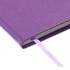 Блокнот А5 "Фиалковые сны", 96 листов, в линейку, твёрдая обложка, искусственная кожа, на резинке, карман, ляссе, тонированный блок - фото 23876076