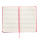 Блокнот А6 "Розовый кварц", 96 листов, в линейку, твёрдая обложка, искусственная кожа, на резинке, карман, тонированный блок офсет 70г/м2 - фото 23876089