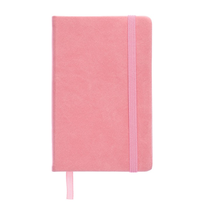 Блокнот А6 "Розовый кварц", 96 листов, в линейку, твёрдая обложка, искусственная кожа, на резинке, карман, тонированный блок офсет 70г/м2