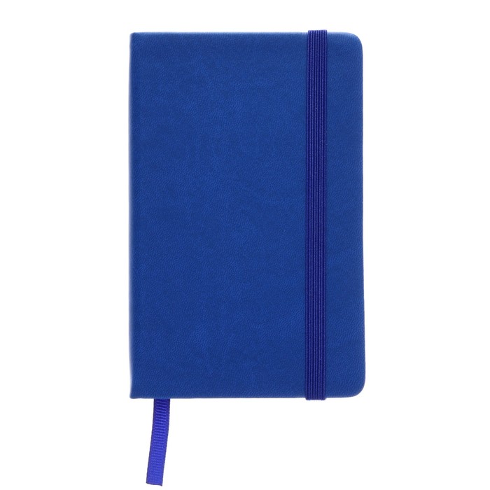 Блокнот А6 "Синее озеро", 96 листов, в линейку, твёрдая обложка, искусственная кожа, на резинке, карман, тонированный блок офсет 70г/м2