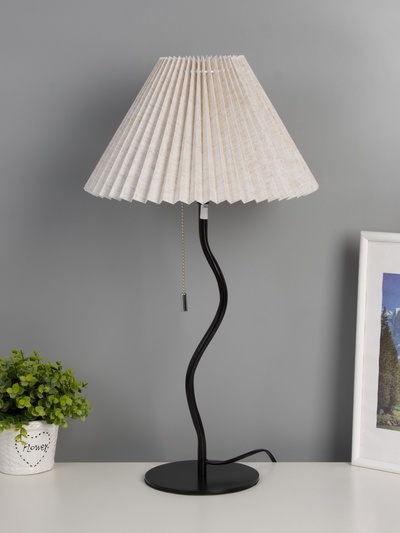 Настольная лампа «Лаут», 1хE27, 15W, чёрный/белый