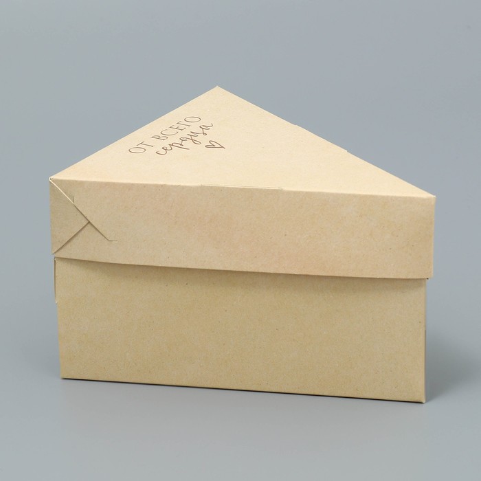 Коробка под торт с вилкой, кондитерская упаковка «Крафт», 14 х 9 х 12 см - фото 1911052413