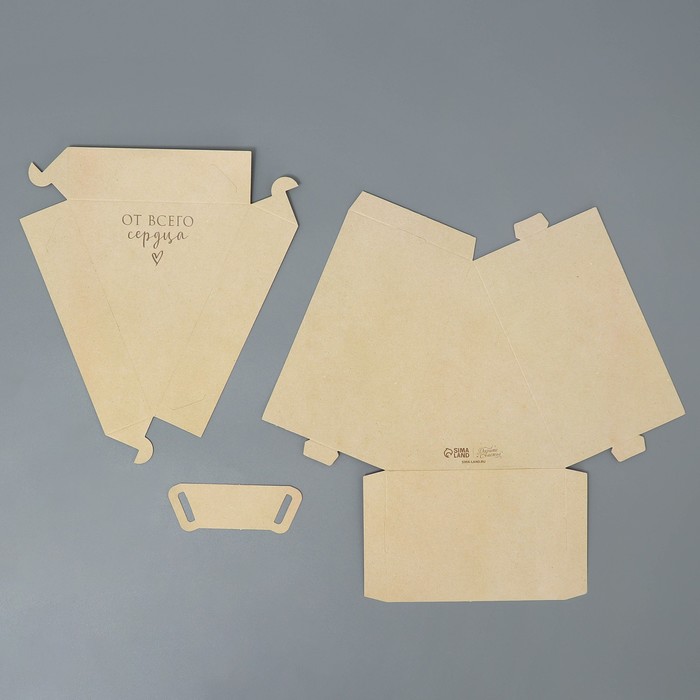 Коробка под торт с вилкой, кондитерская упаковка «Крафт», 14 х 9 х 12 см - фото 1911052419