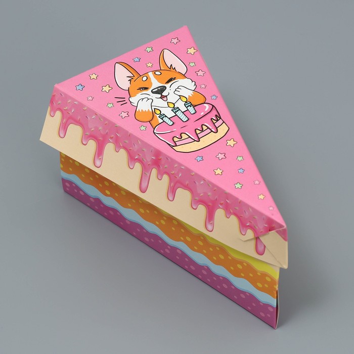 Коробка под торт, кондитерская упаковка «Корги», 15.5 х 8.5 х 8.5 см - Фото 1