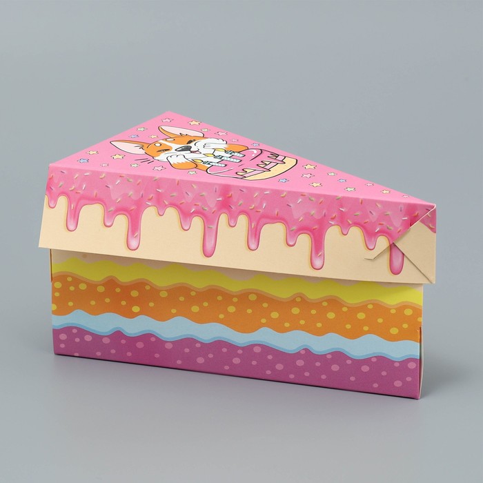 Коробка под торт, кондитерская упаковка «Корги», 15.5 х 8.5 х 8.5 см - фото 1896382896