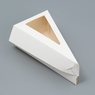 Коробка для торта с окном, кондитерская упаковка «Белая» 16 х 6 х 8 см