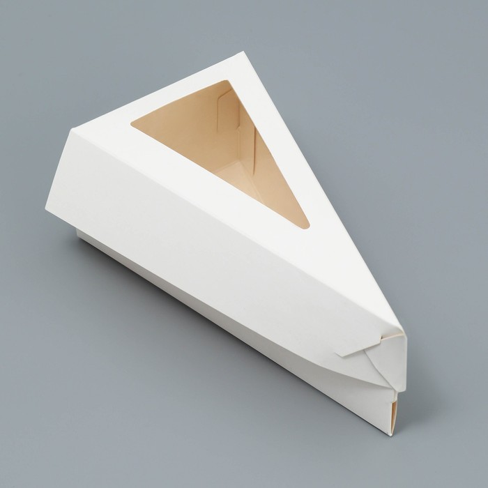 Коробка под торт с окном, кондитерская упаковка «Белая», с окном 16 х 6 х 8 см