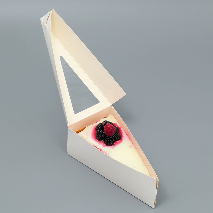 Коробка под торт, с окном «Белая», с окном 16 х 6 х 8 см