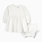 Комплект (Блузка и шорты) для девочки MINAKU цвет белый, рост 62-68 см - фото 300145078