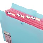 Папка-органайзер на кнопке А4, 12 отделений BRAUBERG Extra, голубой с розовым, + стикеры - Фото 4