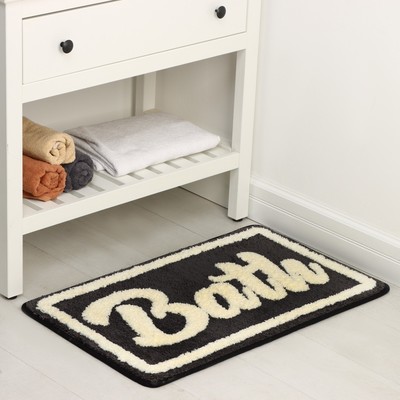 Коврик для ванной и туалета SAVANNA Bath, 50×80 см, чёрный