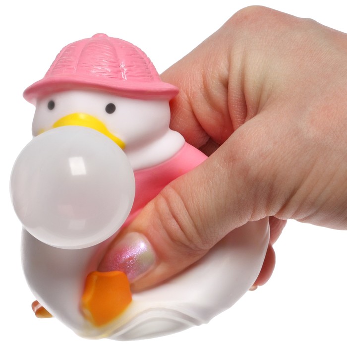 Резиновая игрушка для ванны «Утенок с пузырем», 7,5 см, цвет МИКС, Крошка Я