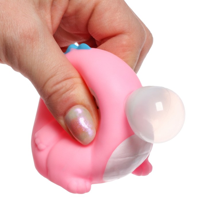 Резиновая игрушка для ванны «Дракончик с пузырем», 5x5 см, цвет МИКС, Крошка Я