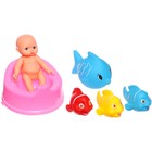 Набор резиновых игрушек для ванны «Пупсик с цветными рыбками», 6 шт, Крошка Я - Фото 13