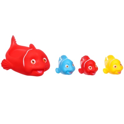 Резиновые игрушки для ванны Крошка Я «Мыльница: Рыбки», с пищалкой, в наборе 4 шт.
