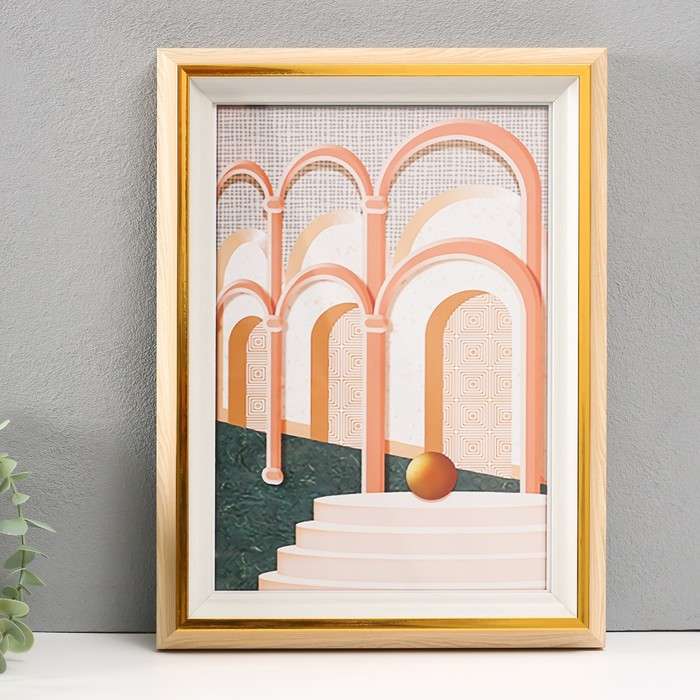 Фоторамка для фото А4 «Стефания», пластик, св. дерево с белым, 4.4×26×34.5 см - Фото 1