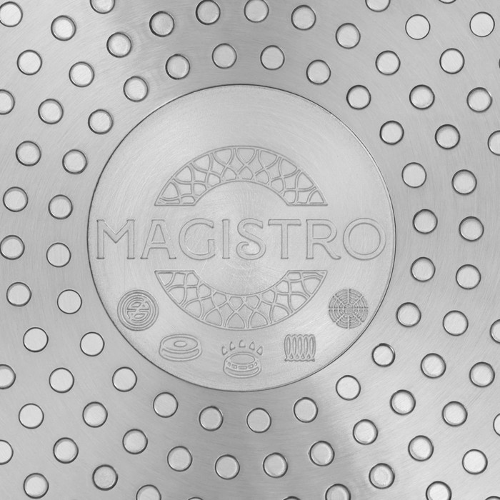 Сковорода Magistro Rock Stone, d=24 см, h=4,5 см, антипригарное покрытие, индукция, цвет чёрный