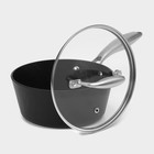 Ковш Magistro Rock Stone, 1.5 л, d=18 см, h=8 см, с крышкой, антипригарное покрытие, индукция, алюминий, чёрный - Фото 4