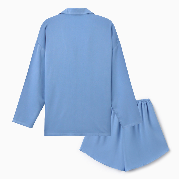 Костюм женский (рубашка, шорты) MINAKU: Home collection цвет голубой, р-р 44