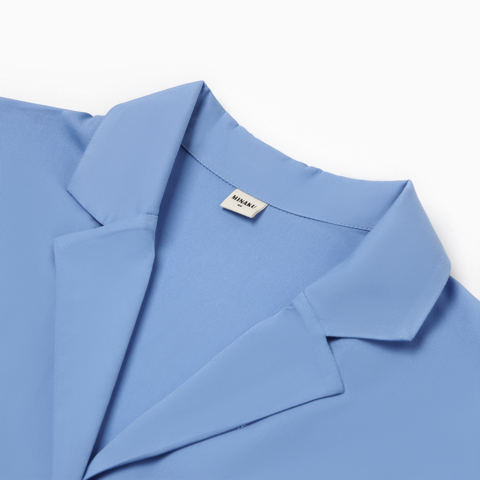 Костюм женский (рубашка, шорты) MINAKU: Home collection цвет голубой, р-р 48