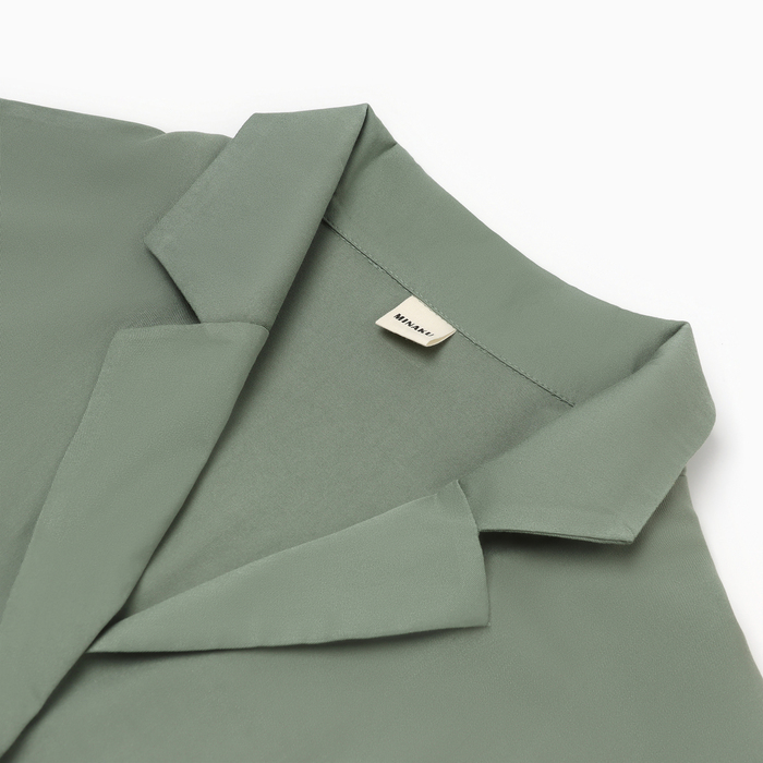 Костюм женский (рубашка, шорты) MINAKU: Home collection цвет оливковый, р-р 40