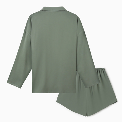 Костюм женский (рубашка, шорты) MINAKU: Casual Collection, оливковый, размер 44